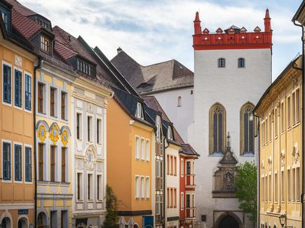 Historische Gebaeude der Altstadt in Bautzen