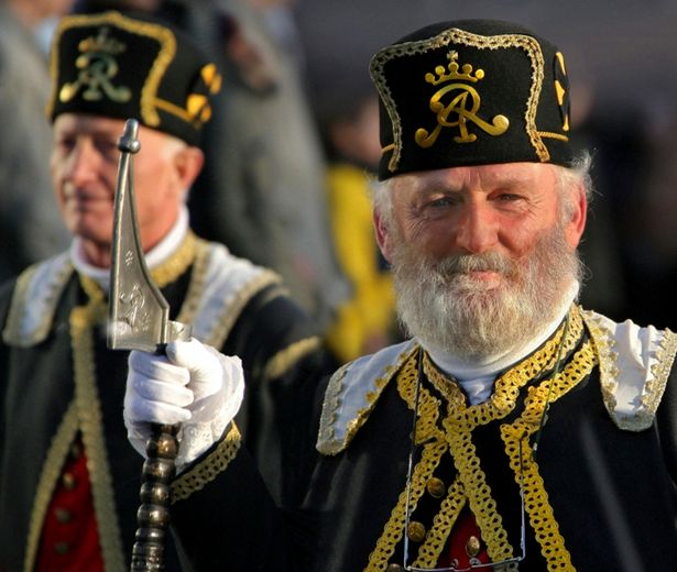 Bergmann bei der Bergparade in Seiffen